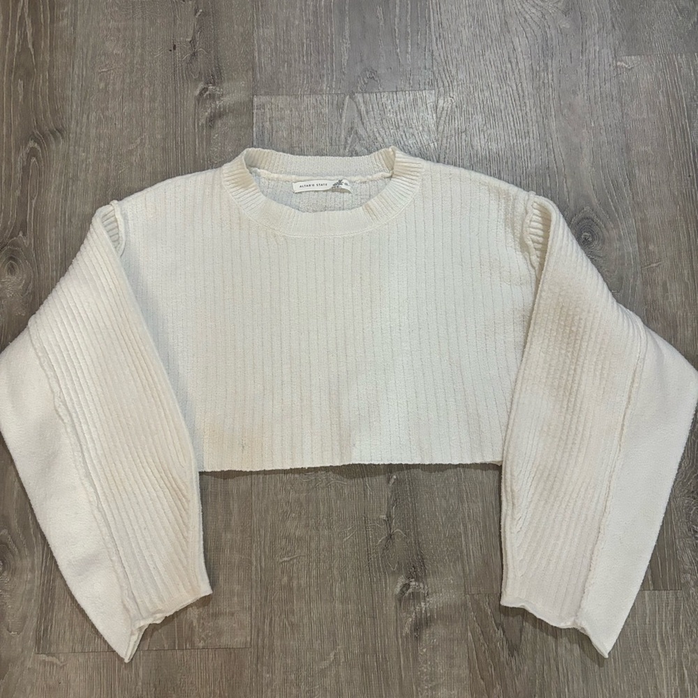 Altar'd State Cream Ribbed Sweater